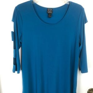 Clara Sun Woo Sz S Dress/Tunic Ladder Sleeve Blue